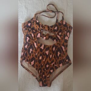 art class Leopard Print Kids Swim One Piece